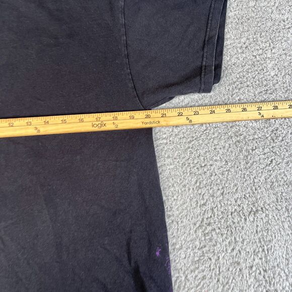 Vintage Skull T Shirt Mens Large Black Purple Graphic Argyle Short Sleeve  Y2K - Picture 7 of 9